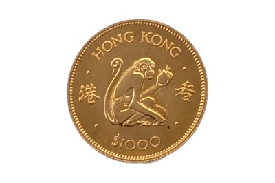 Lot 72 - HONG KONG, ELIZABETH II (1952 - 2022) 1980 GOLD PROOF 'YEAR OF THE MONKEY' 1000 DOLLARS.