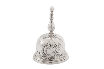 Lot 412 - A George II/George III unmarked silver table bell, probably London circa 1760