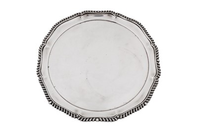 Lot 479 - A George V sterling silver salver, Sheffield 1927 by Henry Atkin