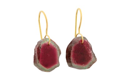Lot 97 - A PAIR OR TOURMALINE EARRINGS