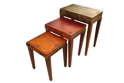 Lot 234 - A NESTING SET OF THREE 'BOOKS' TABLES, LATE 20TH CENTURY