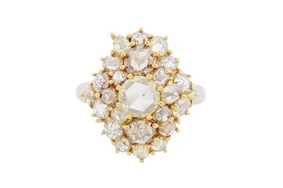 Lot 251 - A ROSE-CUT DIAMOND CLUSTER RING