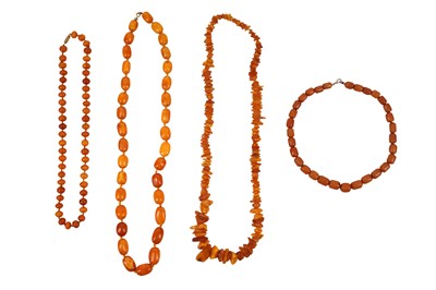 Lot 53 - FOUR AMBER NECKLACES