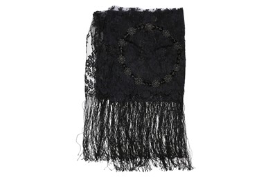 Lot 89 - Valentino Black Lace Embellished Shawl
