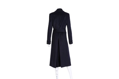 Lot 192 - Loro Piana Navy Cashmere Belted Long Coat - Size 42