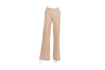 Lot 327 - Loro Piana Beige Cashmere Wide Trouser - Size 42