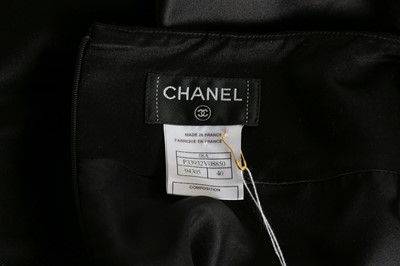 Lot 99 - Chanel Black Silk Satin Ruched Skirt - Size 40