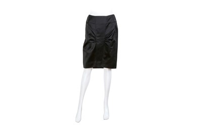 Lot 99 - Chanel Black Silk Satin Ruched Skirt - Size 40