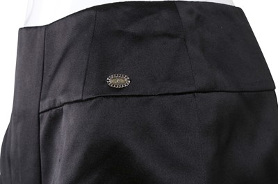 Lot 99 - Chanel Black Silk Satin Ruched Skirt - Size 40