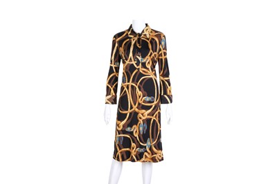 Lot 426 - Cavalli Class Black Silk Jersey Snake Print Dress