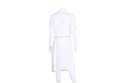 Lot 515 - Escada White Linen Shirt Dress - Size 44