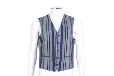 Lot 181 - Etro Men's Blue Stripe Linen Waistcoat - Size 50