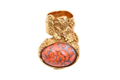 Lot 246 - Yves Saint Laurent Coral Arty Ring - Size P