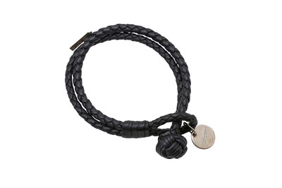 Lot 106 - Bottega Veneta Black Intrecciato Knot Bracelet - Size M