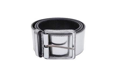 Lot 481 - Miu Miu Metallic Silver Waist Belt - Size 85
