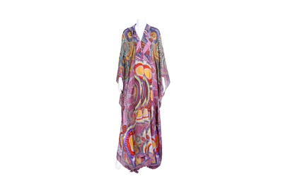 Lot 38 - Camilla Pink Silk Warlu Brief Oversized Robe - Size S