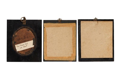 Lot 363 - A GROUP OF THREE 19TH CENTURY PROFILE PORTRAIT MINIATURES
