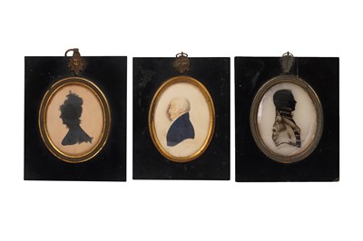 Lot 175 - A GROUP OF THREE 19TH CENTURY PROFILE PORTRAIT MINIATURES