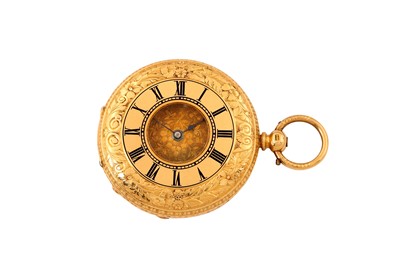 Lot 503 - HALF HUNTER POCKET WATCH - 18K GOLD