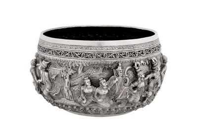 Lot 229 - A mid-20th century Burmese silver bowl, Rangoon circa 1950