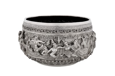 Lot 229 - A mid-20th century Burmese silver bowl, Rangoon circa 1950