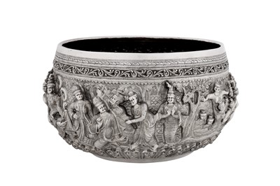 Lot 229 - A mid-20th century Burmese silver bowl, Rangoon circa 1950
