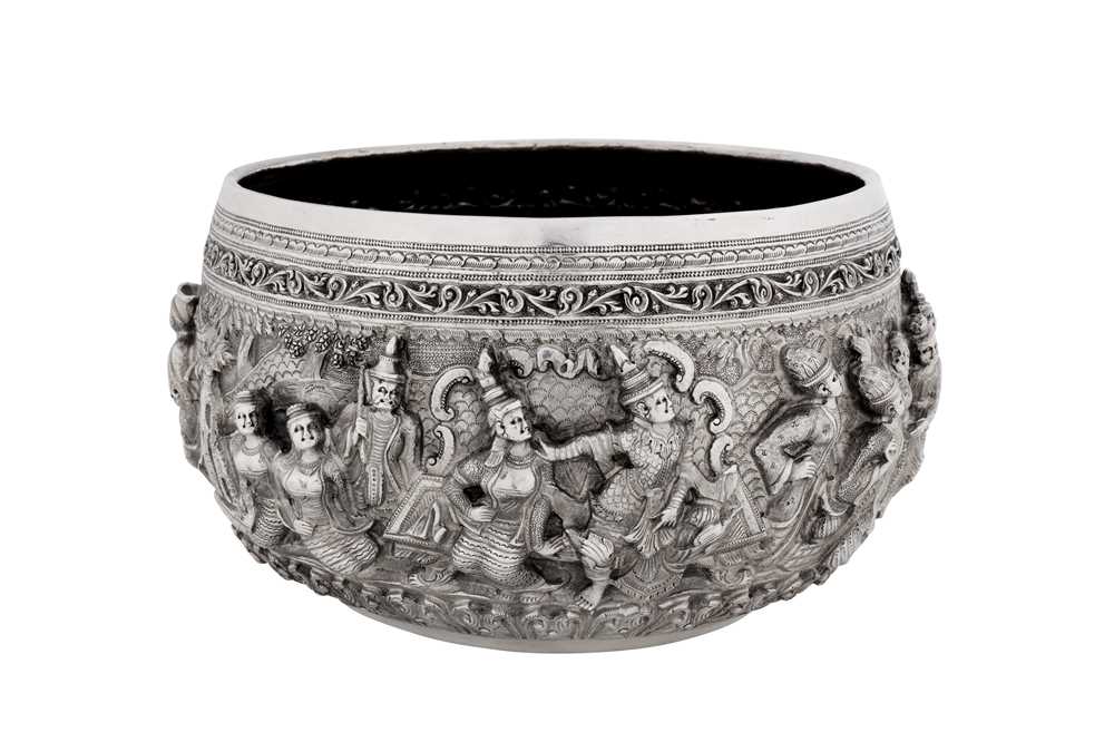 Lot 229 - A mid-20th century Burmese silver bowl, Rangoon circa 1950