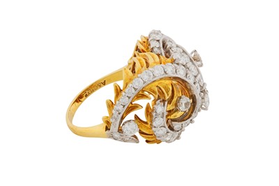 Lot 182 - ASPREY Ι A GOLD AND DIAMOND RING, CIRCA 1975