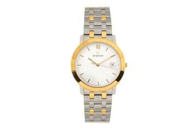 Lot 454 - ETERNA SOLO-TEMPO BRACELET WATCH - STEEL AND GOLD