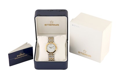 Lot 454 - ETERNA SOLO-TEMPO BRACELET WATCH - STEEL AND GOLD