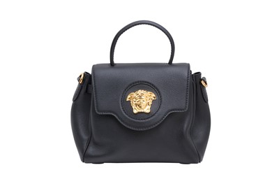 Lot 409 - Versace Black La Medusa Small Top Handle Bag