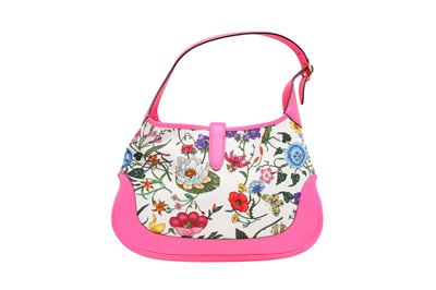 Lot 44 - Gucci Neon Pink Flora Medium Jackie Bag