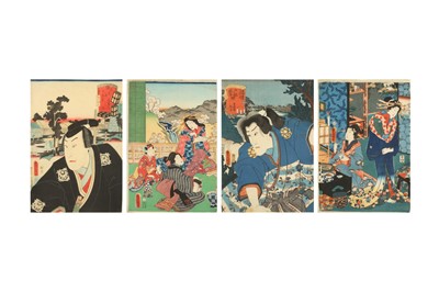 Lot 806 - FOUR JAPANESE WOODBLOCK PRINTS BY UTAGAWA TOYOKUNI III (UTAGAWA KUNISADA, 1786 - 1865)