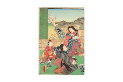 Lot 806 - FOUR JAPANESE WOODBLOCK PRINTS BY UTAGAWA TOYOKUNI III (UTAGAWA KUNISADA, 1786 - 1865)
