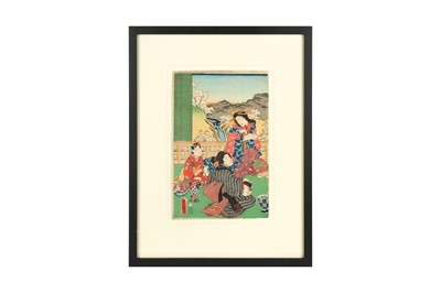 Lot 806 - FOUR JAPANESE WOODBLOCK PRINTS BY UTAGAWA TOYOKUNI III (UTAGAWA KUNISADA, 1786 - 1865)