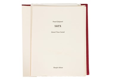Lot 259 - Quignard (Pascal) Sarx, 1977