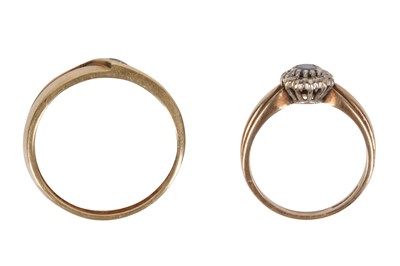 Lot 10 - TWO 9CT GOLD DIAMOND RINGS