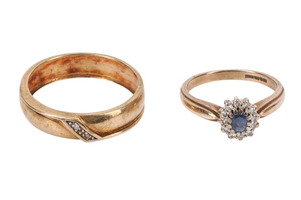 Lot 10 - TWO 9CT GOLD DIAMOND RINGS