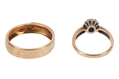Lot 10 - TWO 9CT GOLD DIAMOND RINGS