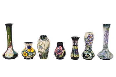 Lot 214 - A GROUP OF SEVEN CONTEMPORARY MOORCROFT VASES