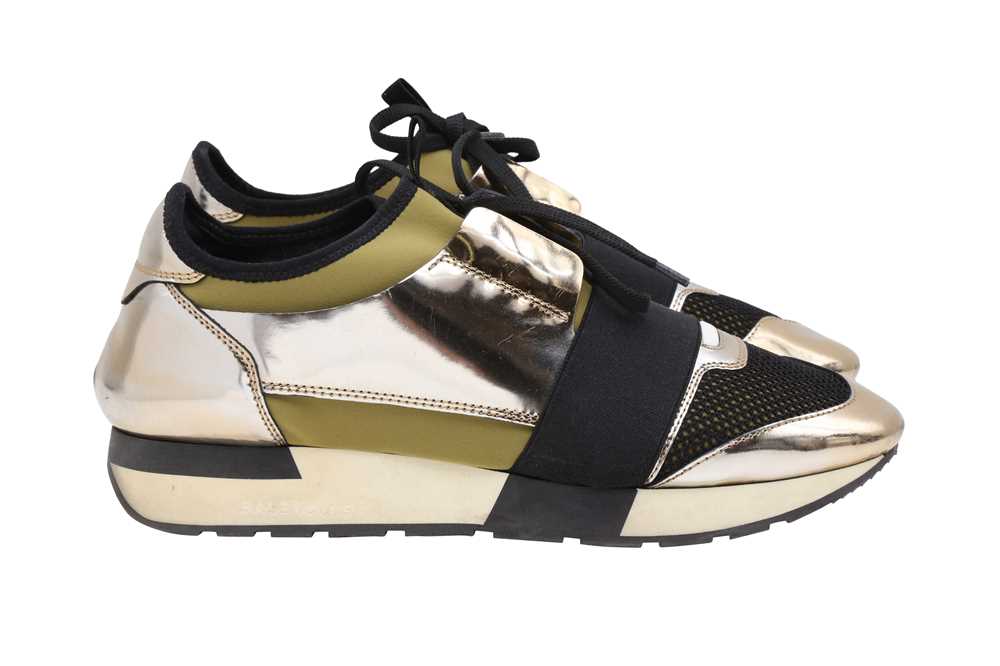 Lot 272 - Balenciaga Metallic Gold Race Runner Trainer - Size 39