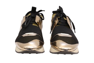 Lot 272 - Balenciaga Metallic Gold Race Runner Trainer - Size 39
