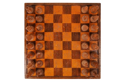 Lot 280 - A FINE SET OF CHARLEMAGNE TYPE CARVED LIME WOOD CHESSMEN, GERMAN/SWISS LATE 19TH CENTURY