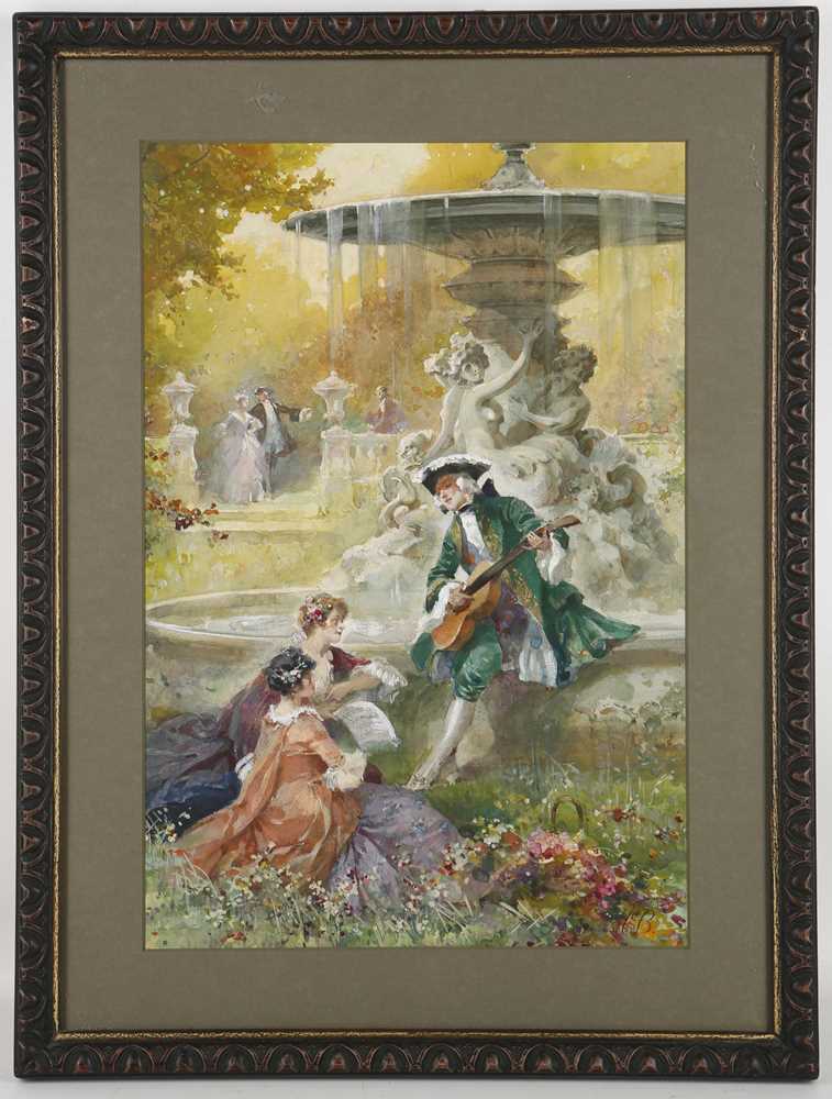 Lot 52 - H. de B., circa 1900. A pair of watercolour...