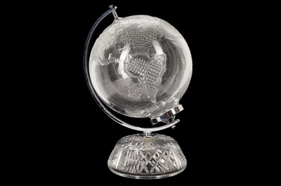 Lot 221 - A DECORATIVE CUT GLASS GLOBE BY WATERFORD CRYSTAL