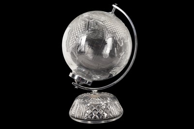 Lot 221 - A DECORATIVE CUT GLASS GLOBE BY WATERFORD CRYSTAL