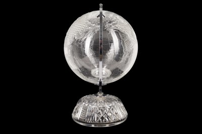 Lot 221 - A DECORATIVE CUT GLASS GLOBE BY WATERFORD CRYSTAL