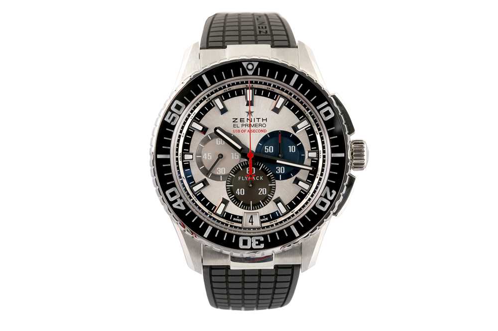 Lot 403 - ZENITH EL PRIMERO STRATOS FLYBACK STRIKING 10TH CHRONOGRAPH WRISTWATCH