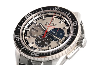 Lot 403 - ZENITH EL PRIMERO STRATOS FLYBACK STRIKING 10TH CHRONOGRAPH WRISTWATCH