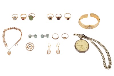 Lot 61 - A GROUP OF JEWELLERY AND TWO WATCHES